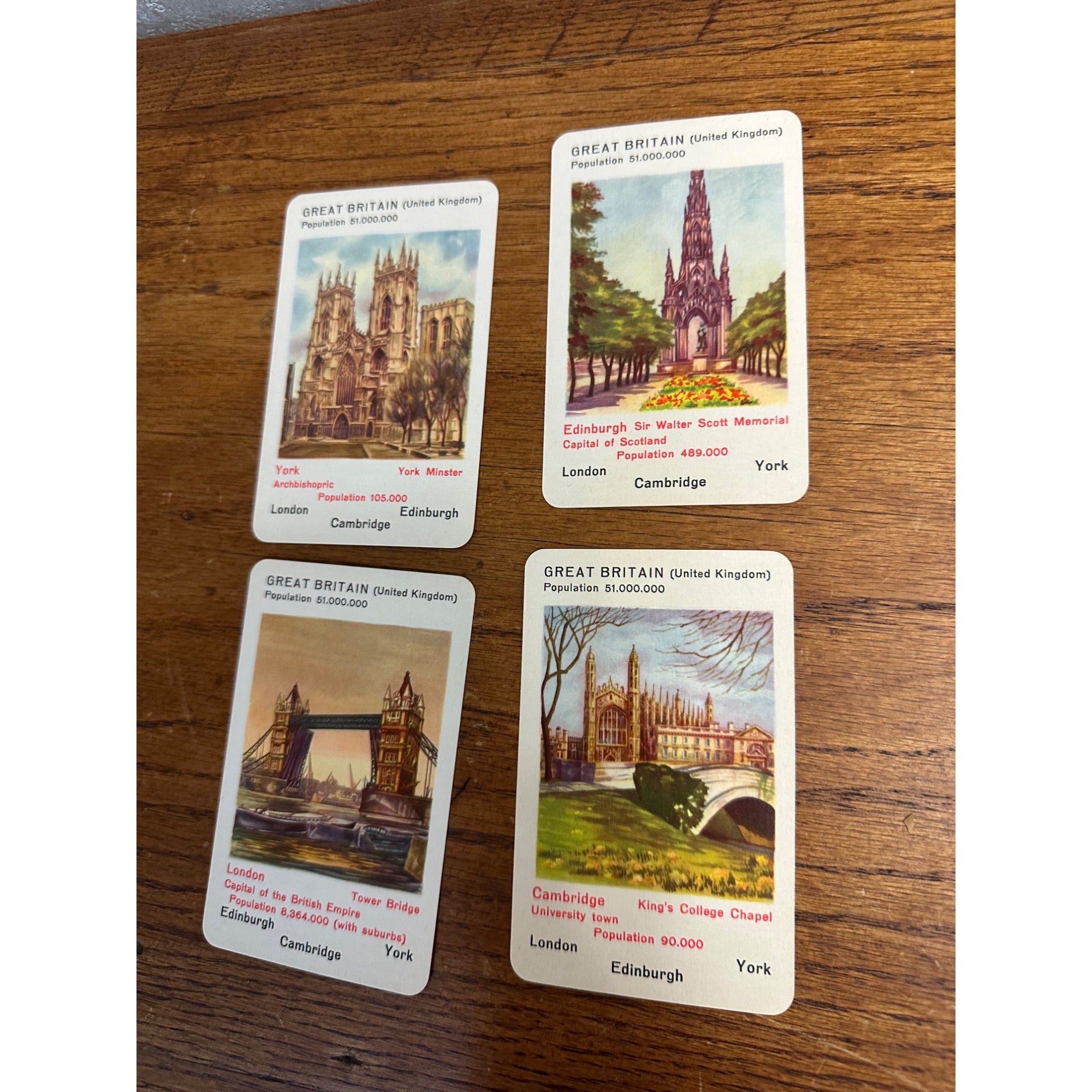 Famous Cities Card Game - No. 287 Piatnik Vienna - Austria - Complete With Box