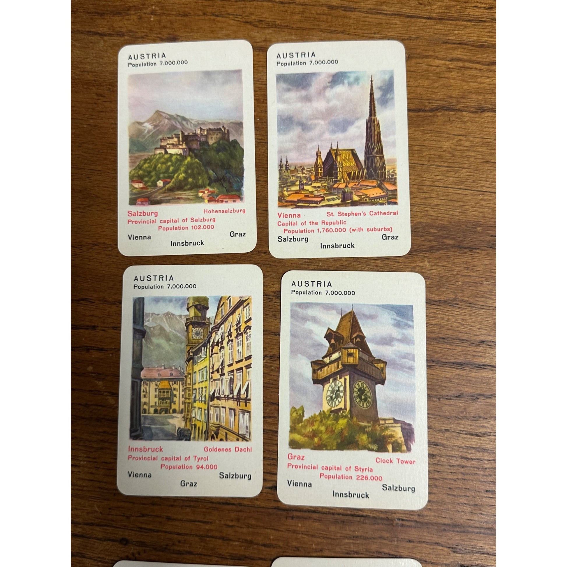 Famous Cities Card Game - No. 287 Piatnik Vienna - Austria - Complete With Box