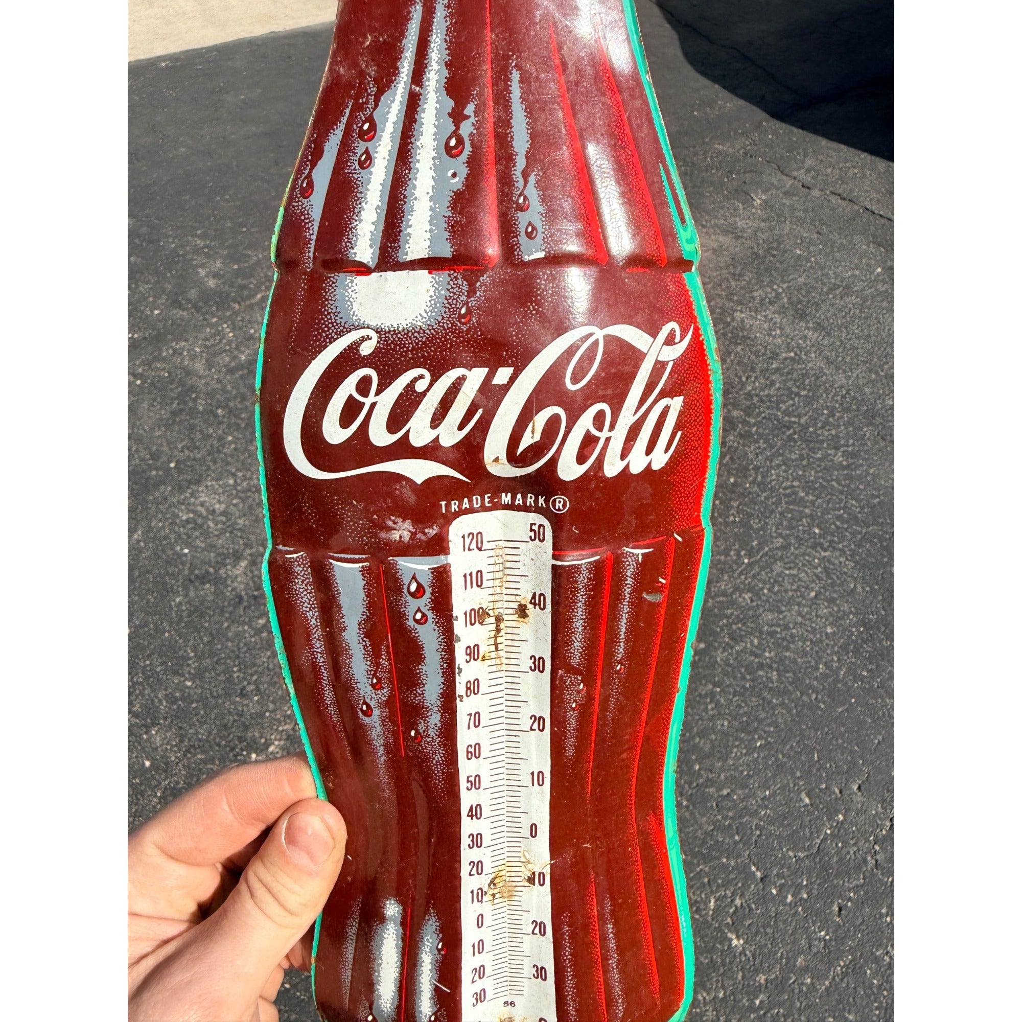 Vintage Coca Cola Bottle Advertising Sign Therm Coke 16” Donasco - No Tube
