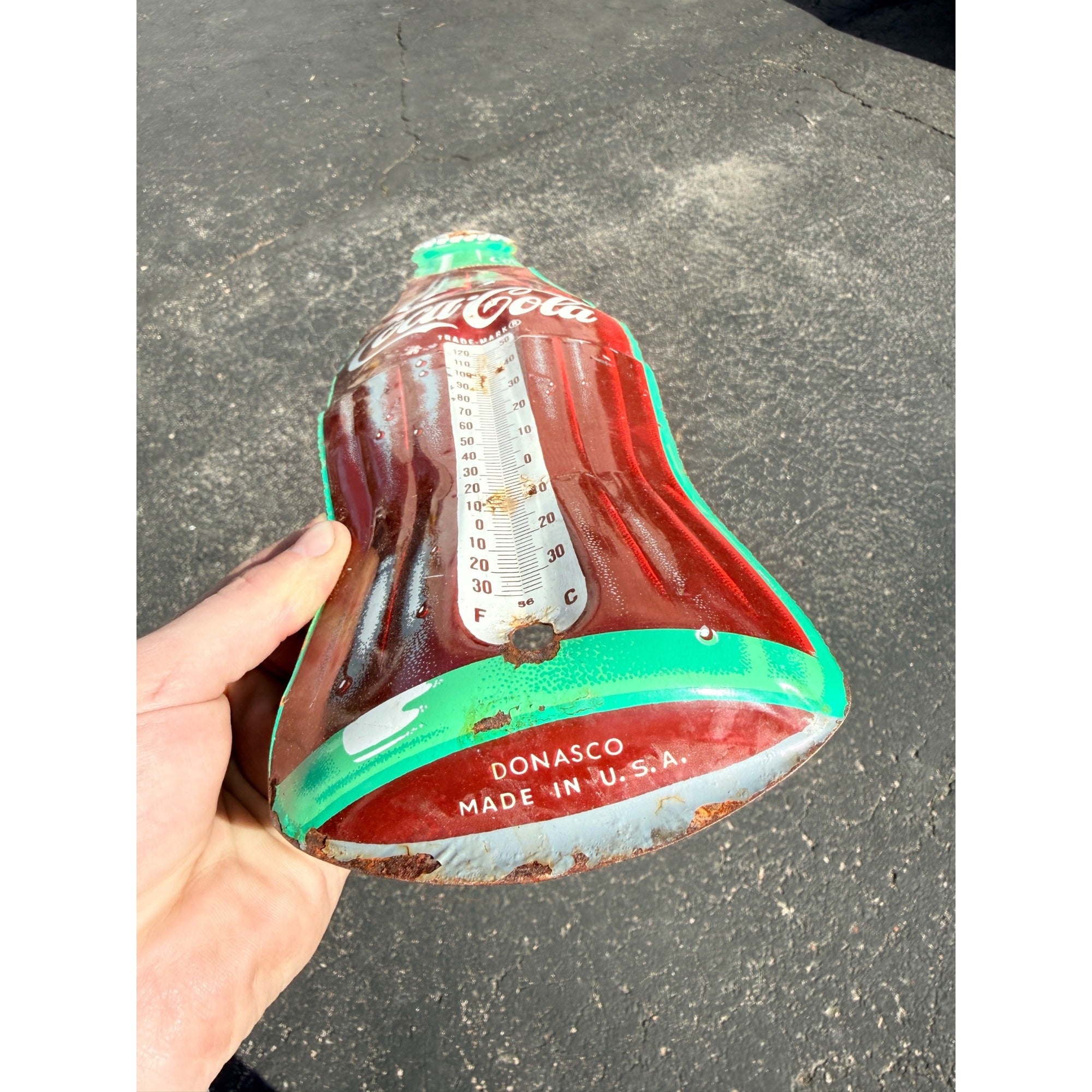 Vintage Coca Cola Bottle Advertising Sign Therm Coke 16” Donasco - No Tube