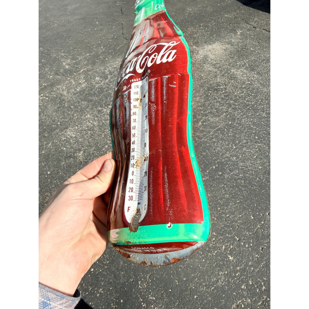 Vintage Coca Cola Bottle Advertising Sign Therm Coke 16” Donasco - No Tube