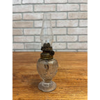 Antique 1900s EAPG Acorn Miniature Oil Lamp Grapes & Leaves Pattern 7.75" Tall