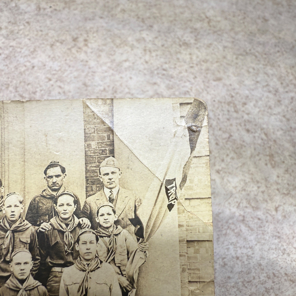 1929 Boy Scout Troops BSA Cudahy Wis, Lincoln School Photo Postcard RPPC