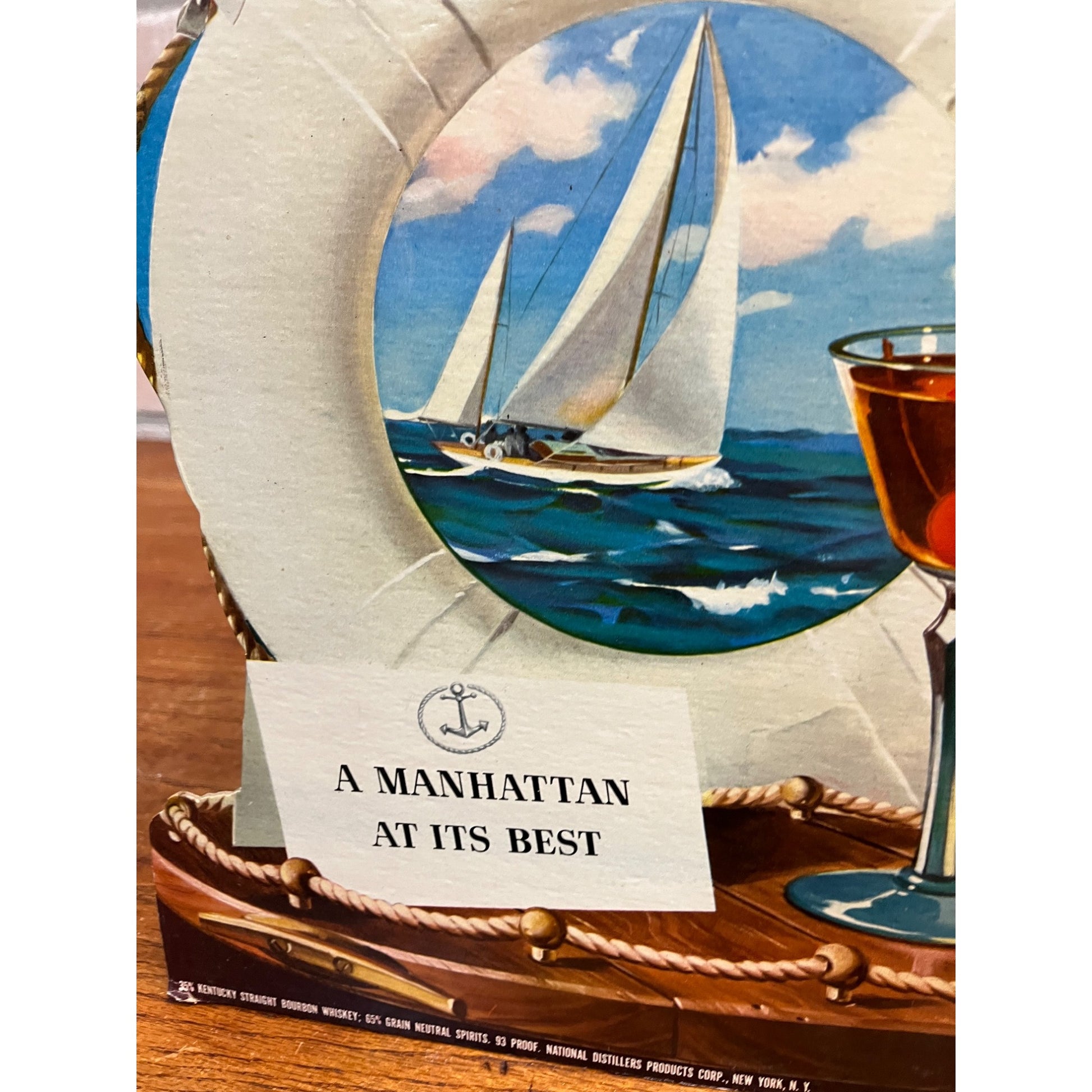 Vintage Hill and Hill Whiskey Bar Advertising Store Display Sign Easelback