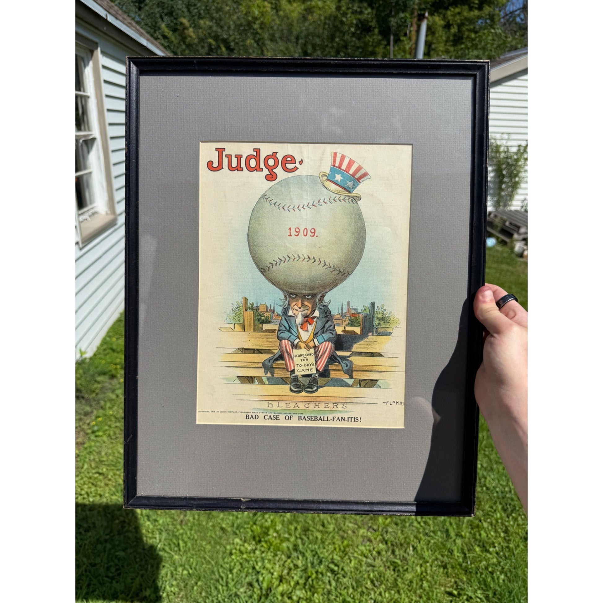 Judge 1909 BAD CASE OF BASEBALL-FAN-ITIS! Framed Print