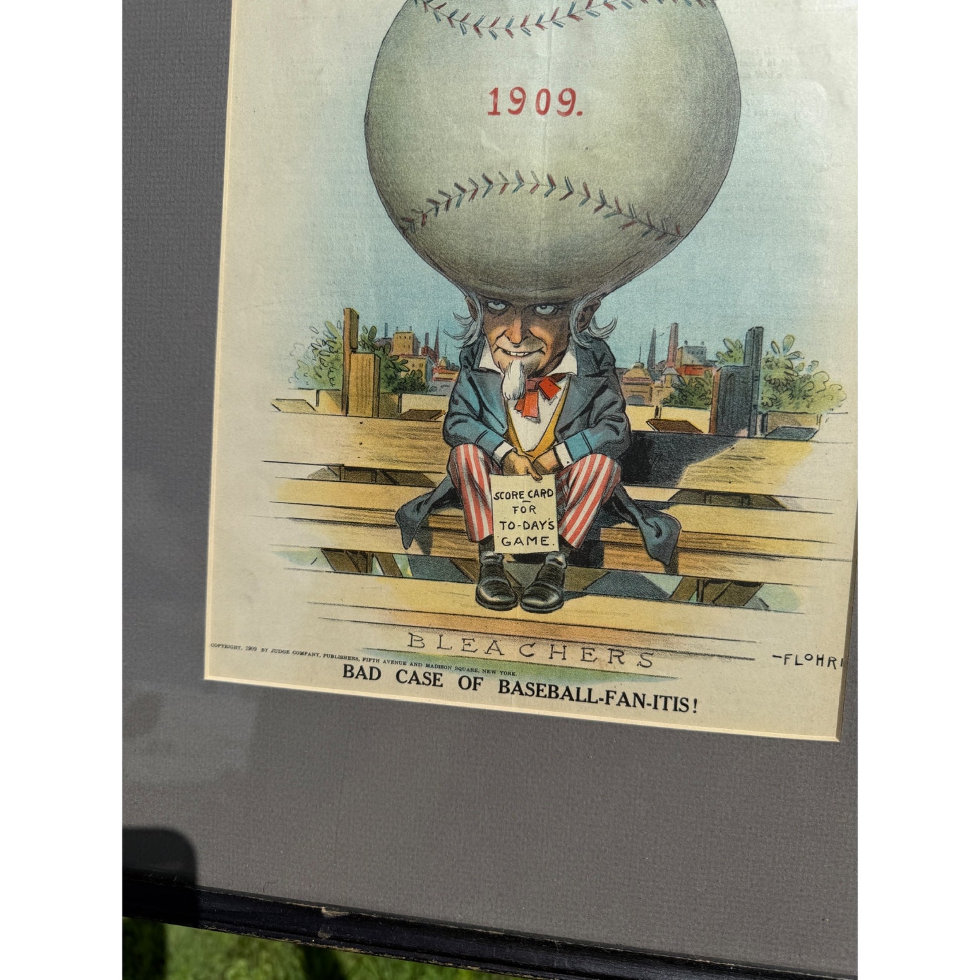 Judge 1909 BAD CASE OF BASEBALL-FAN-ITIS! Framed Print