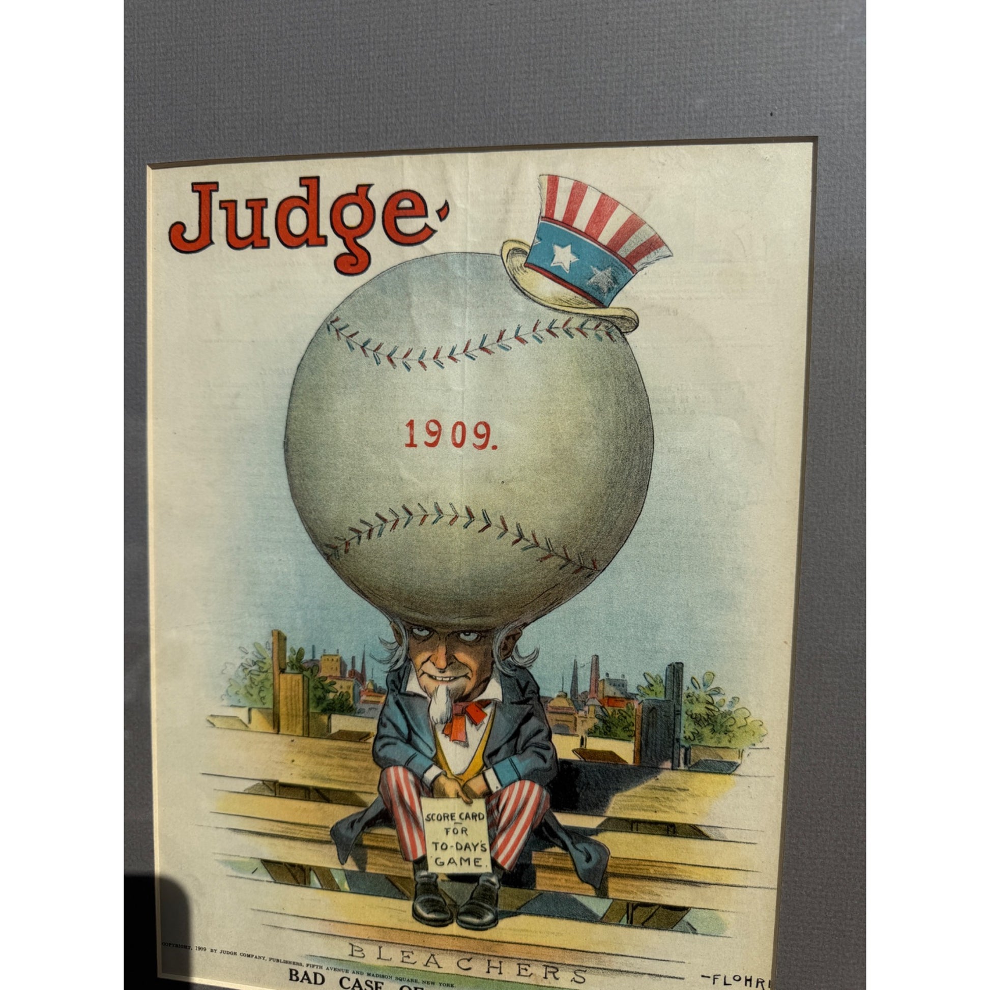 Judge 1909 BAD CASE OF BASEBALL-FAN-ITIS! Framed Print