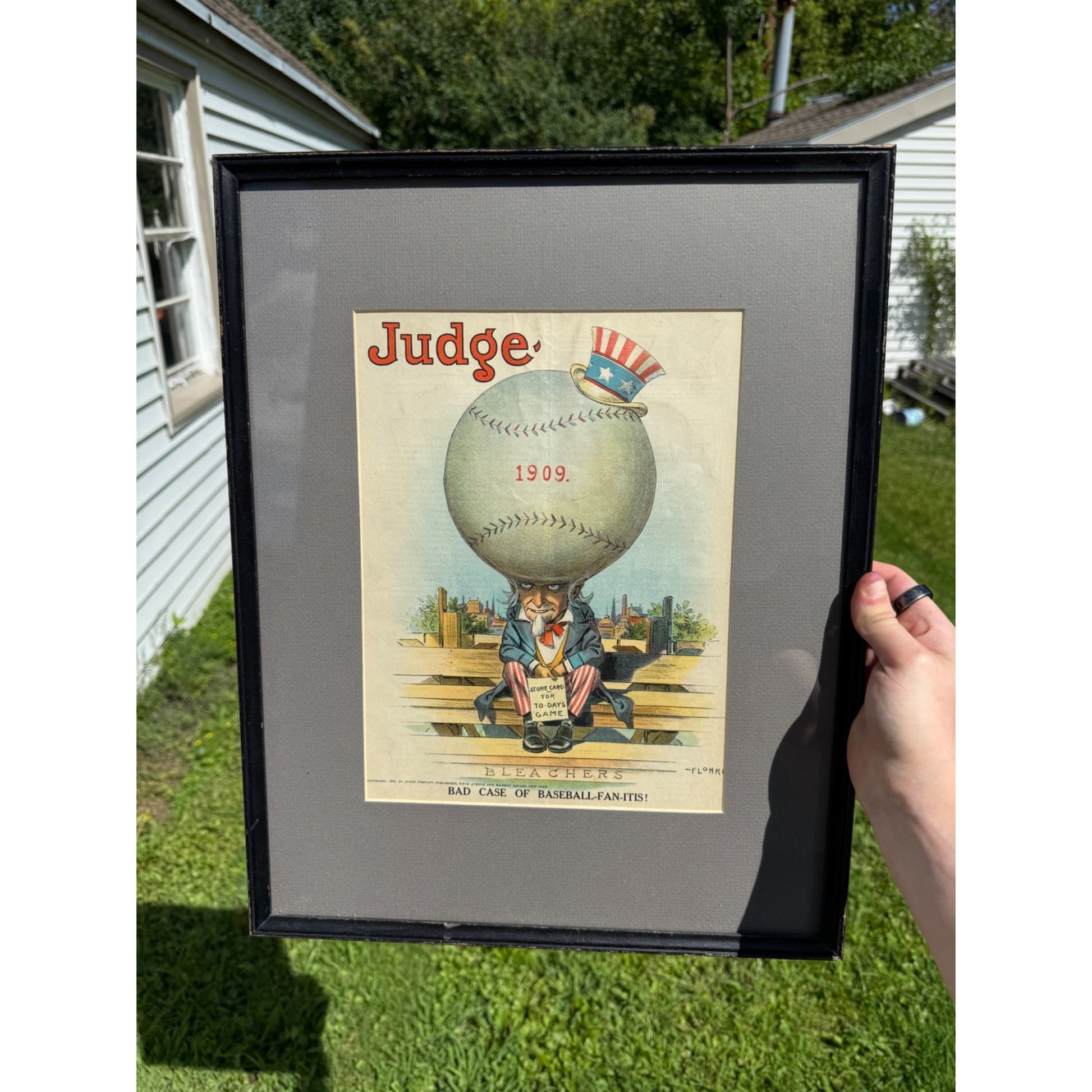 Judge 1909 BAD CASE OF BASEBALL-FAN-ITIS! Framed Print