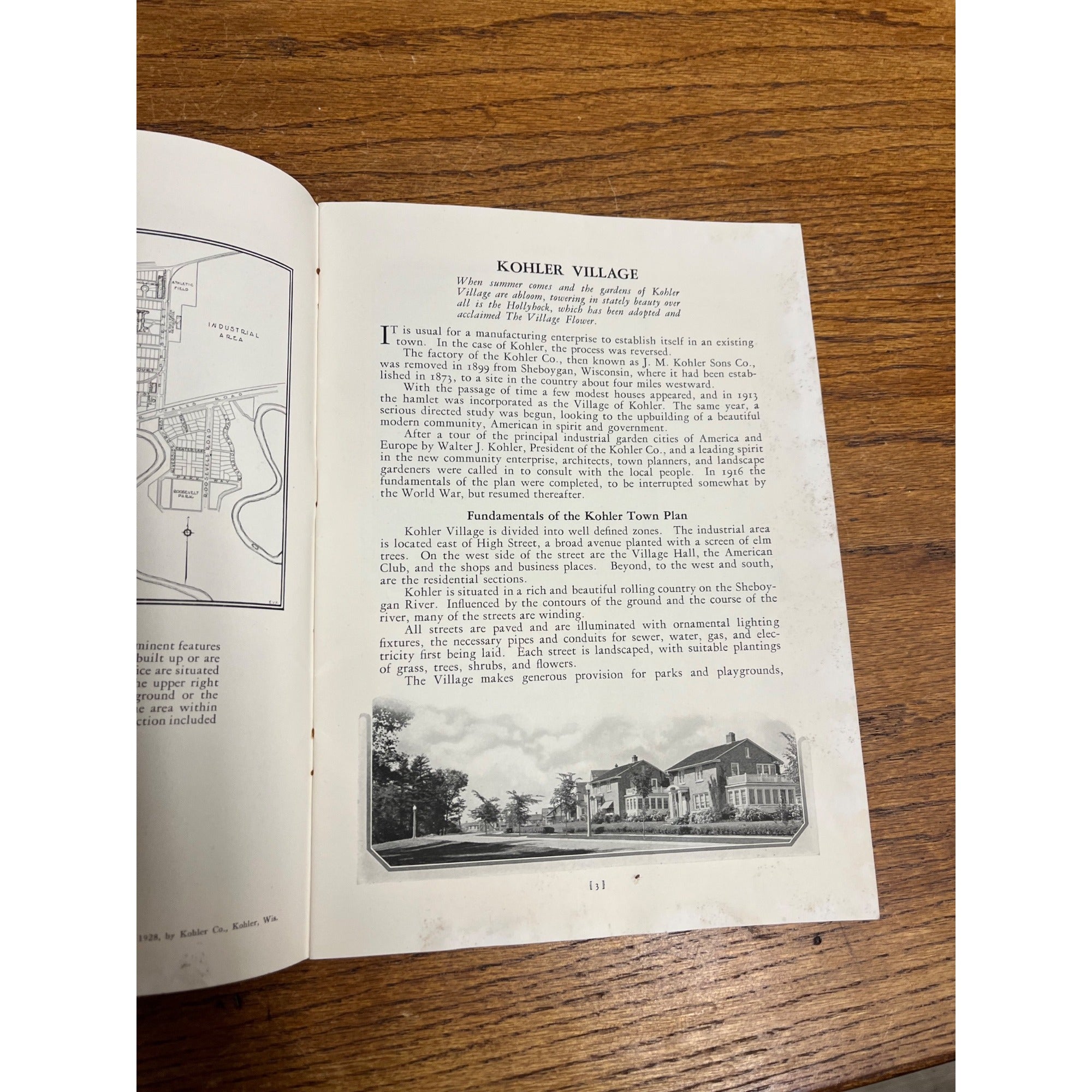 Vintage 1928 Kohler Village Wisconsin Tourist Guide Home Town Plan Booklet