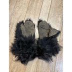 Vintage Bear Skin Fur Leather Gauntlet Mittens Lined Early 1900 Men's Gloves