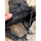 Vintage Bear Skin Fur Leather Gauntlet Mittens Lined Early 1900 Men's Gloves