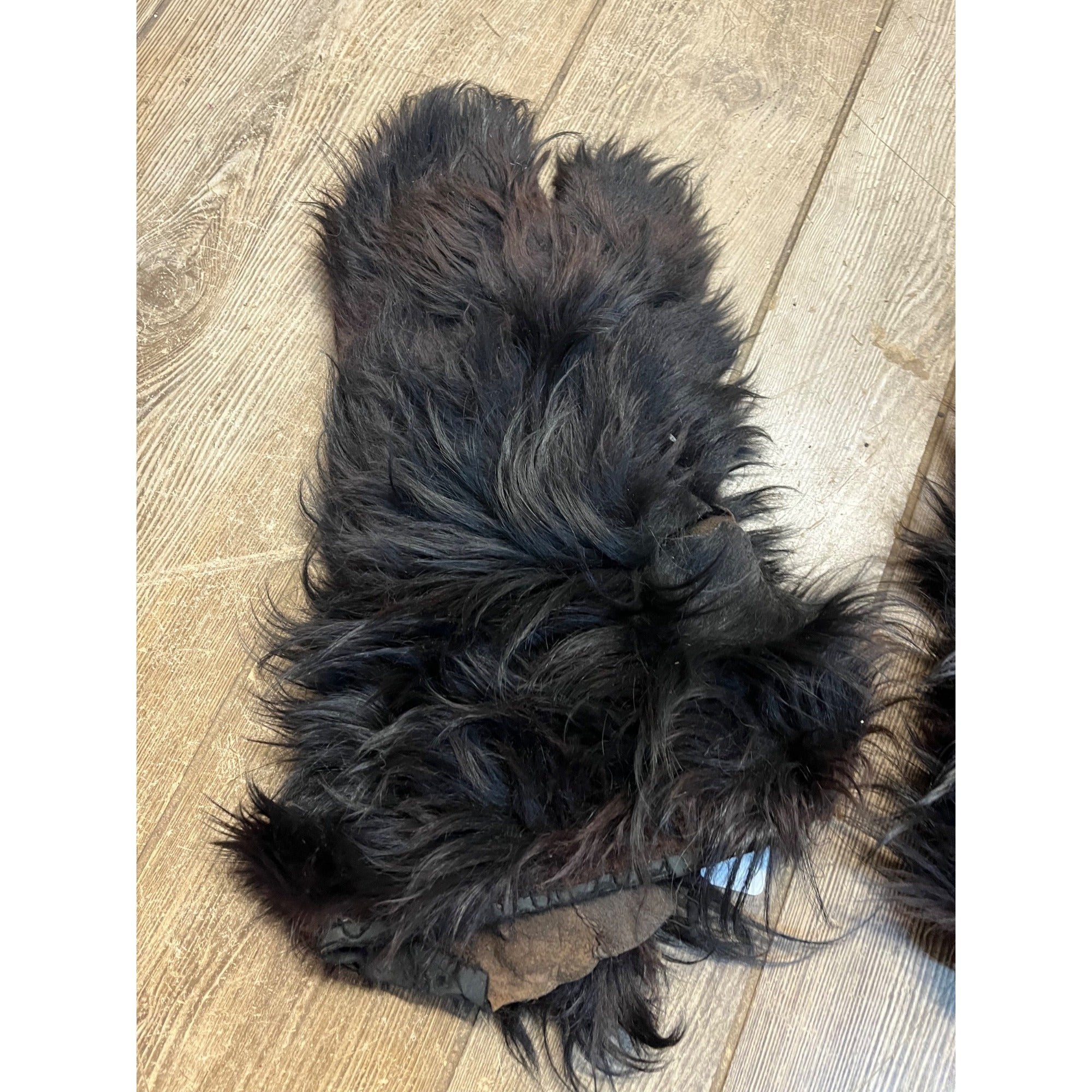 Vintage Bear Skin Fur Leather Gauntlet Mittens Lined Early 1900 Men's Gloves