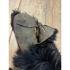 Vintage Bear Skin Fur Leather Gauntlet Mittens Lined Early 1900 Men's Gloves