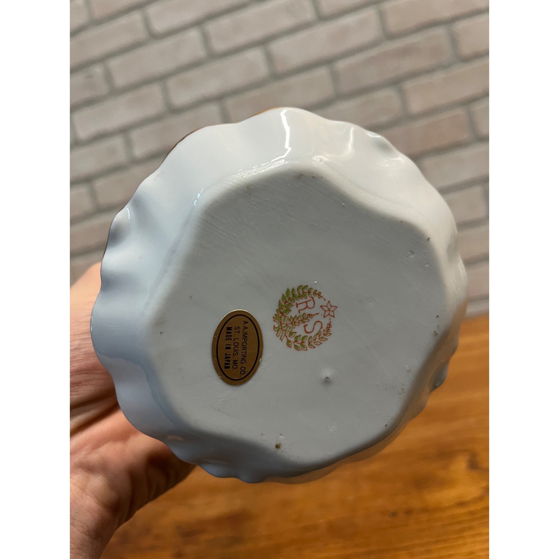 Vintage RS Japan Hand Painted Porcelain Hat / Hair Pin Holder w/ Victorian Pins