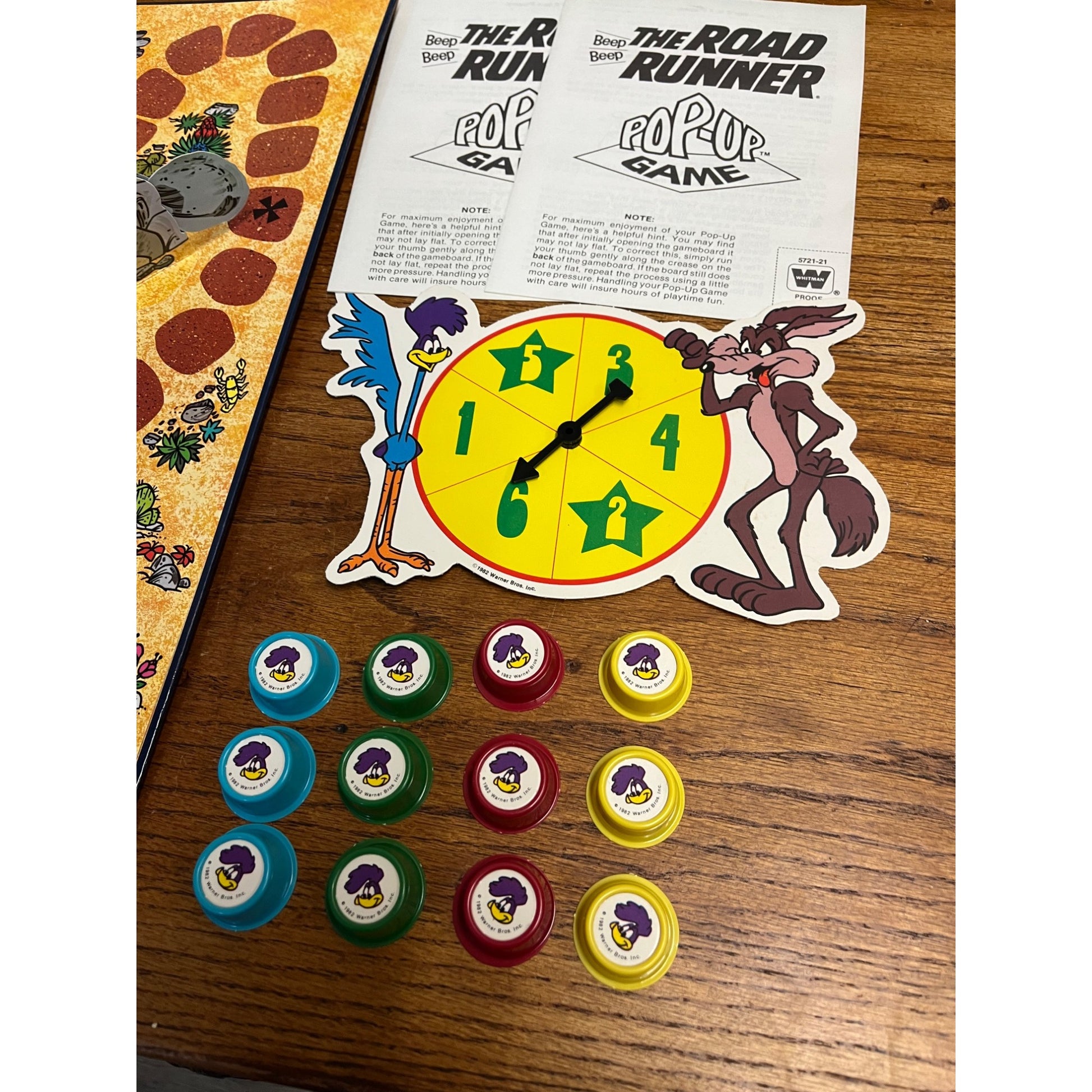 Vintage 1982 Road Runner Pop Up Board Game Warner Bros Looney Tunes Complete