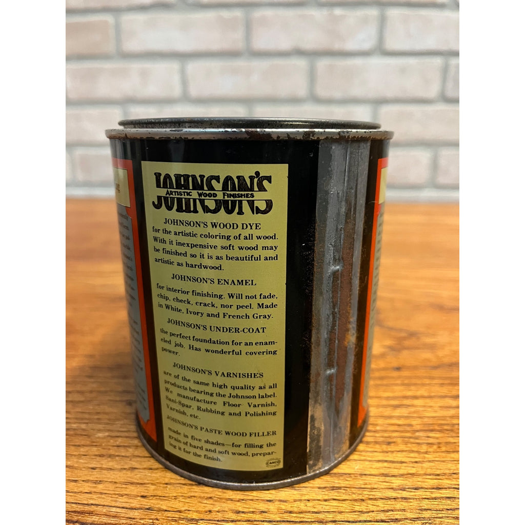 Vintage SC Johnson's Tin Metal Coin Bank Prepared Wax Wood Finish Polish