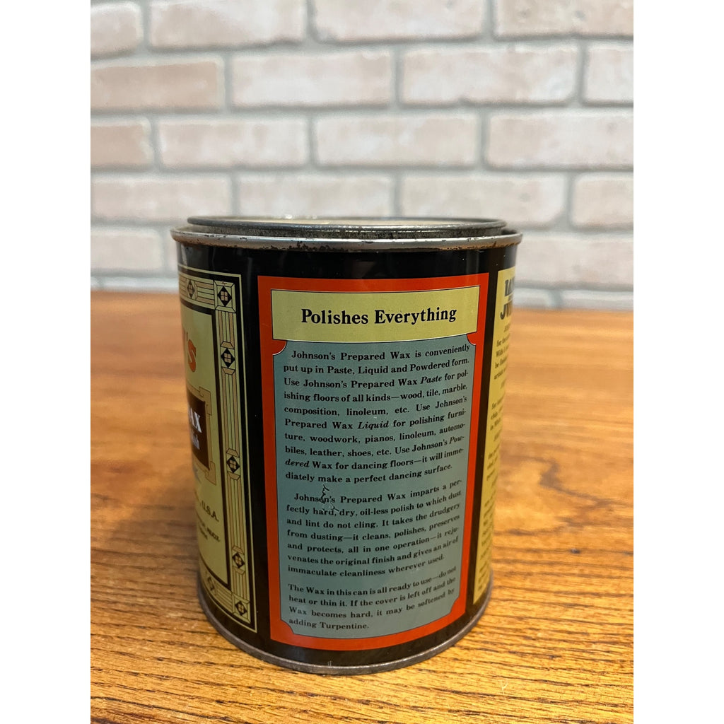 Vintage SC Johnson's Tin Metal Coin Bank Prepared Wax Wood Finish Polish