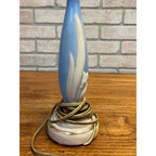Vintage Aladdin Table Lamp Alacite Floral and Blue Milk Glass Dresser Lamp As-Is