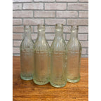 Vintage (4) E.L. Hustings Co Milwaukee Wis Soda Bottles Aqua Embossed