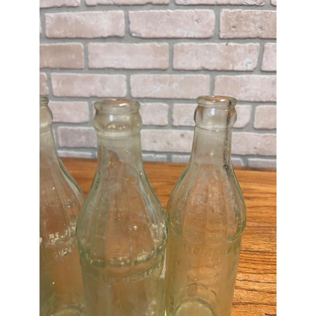 Vintage (4) E.L. Hustings Co Milwaukee Wis Soda Bottles Aqua Embossed