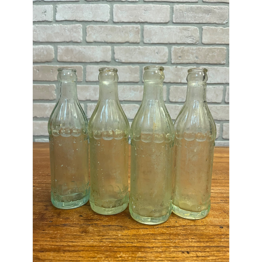 Vintage (4) E.L. Hustings Co Milwaukee Wis Soda Bottles Aqua Embossed