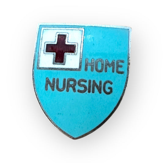 Vintage Blue Red Cross Home Nursing Enamel Lapel Pin