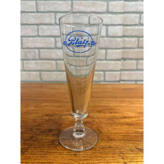 Blatz Milwaukee Beer 1940s Footed Stem Pilsner ACL Beer Glass Wisconsin