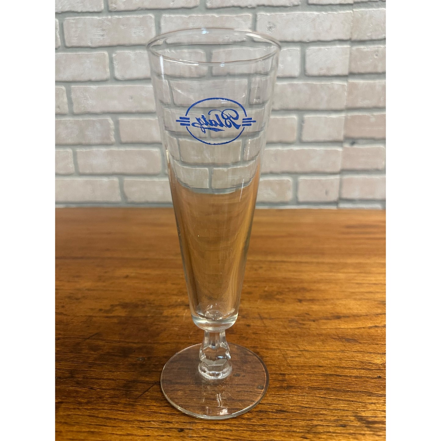 Blatz Milwaukee Beer 1940s Footed Stem Pilsner ACL Beer Glass Wisconsin