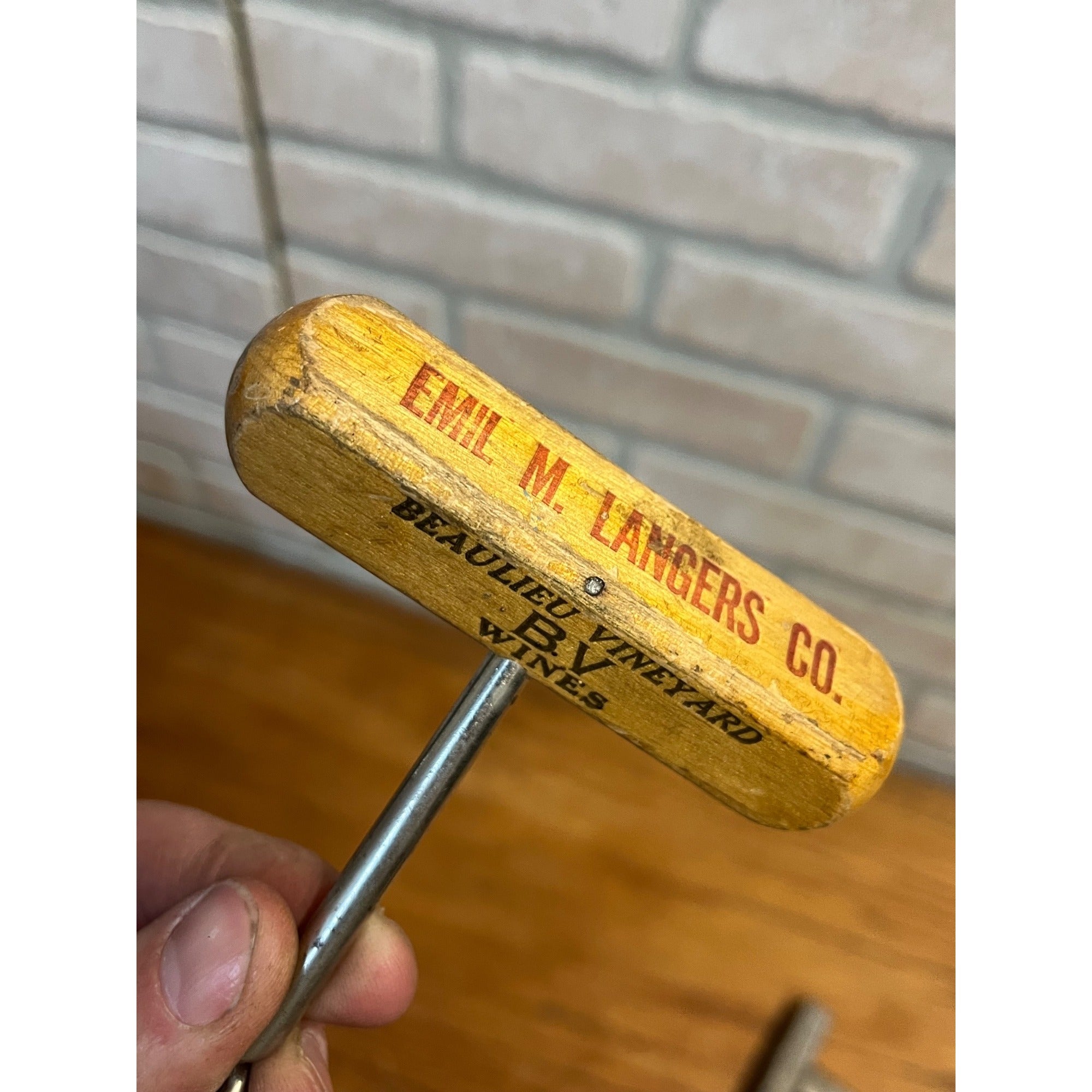 Vintage Advertising Corkscrew - Emil M. Langers Co - Milwaukee Wis - Wine Liqour