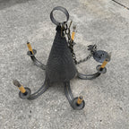 Large Punched Tin Primitive Style Chandelier Light Fixture Lighting Paul Revere