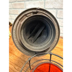 Chicago Milwaukee St Paul Railroad Adlake Kerosene Lantern Etched Orange Globe