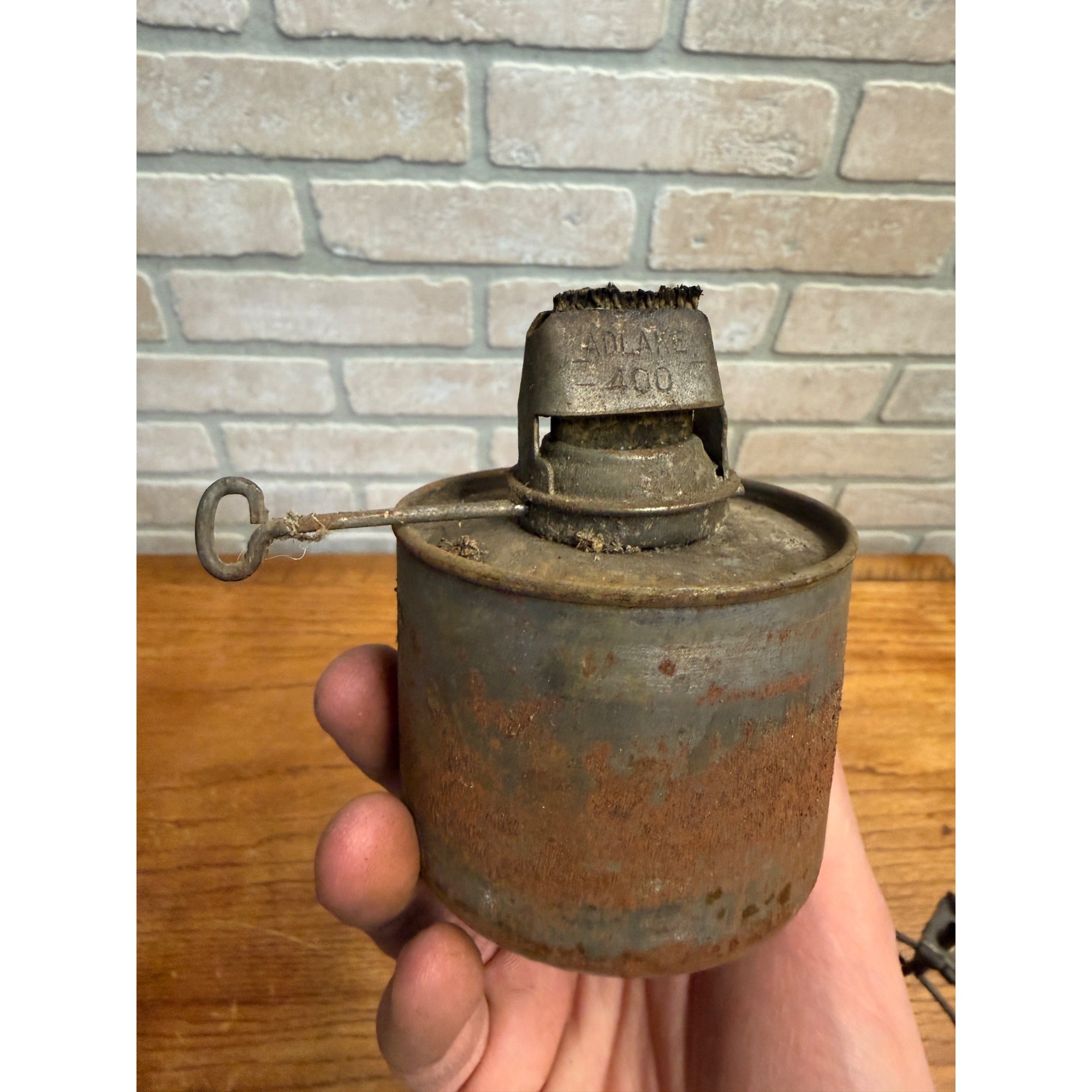 Chicago Milwaukee St Paul Railroad Adlake Kerosene Lantern Etched Orange Globe