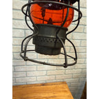 Chicago Milwaukee St Paul Railroad Adlake Kerosene Lantern Etched Orange Globe
