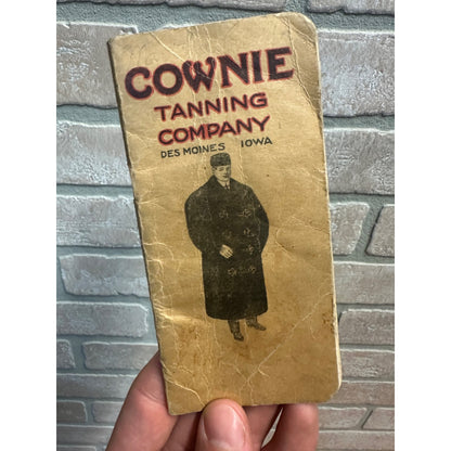 Vintage Cownie Tanning Co. Des Moines Iowa Advertising Memo Pad Booklet