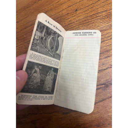 Vintage Cownie Tanning Co. Des Moines Iowa Advertising Memo Pad Booklet
