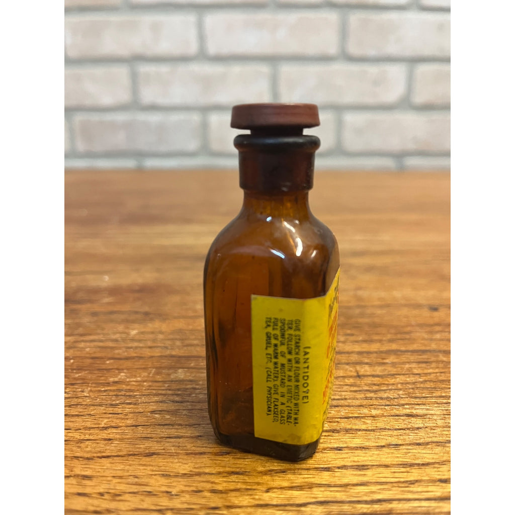 Vintage Pharm Med Tincher of Iodine Poison Bottle Skull Crossbones