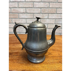 Antique Primitive 19th c. Flagg Homan Pewter Tea Pot Victorian
