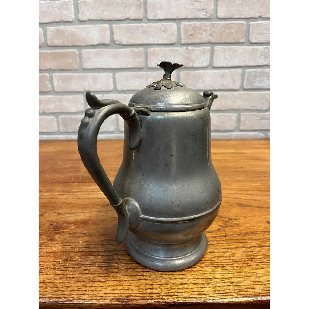 Antique Primitive 19th c. Flagg Homan Pewter Tea Pot Victorian