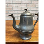 Antique Primitive 19th c. Flagg Homan Pewter Tea Pot Victorian