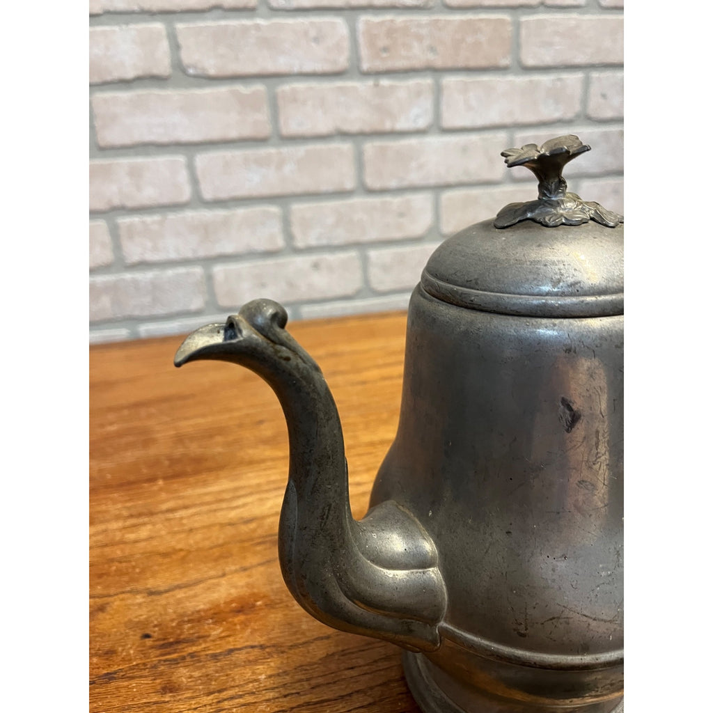 Antique Primitive 19th c. Flagg Homan Pewter Tea Pot Victorian