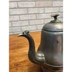 Antique Primitive 19th c. Flagg Homan Pewter Tea Pot Victorian