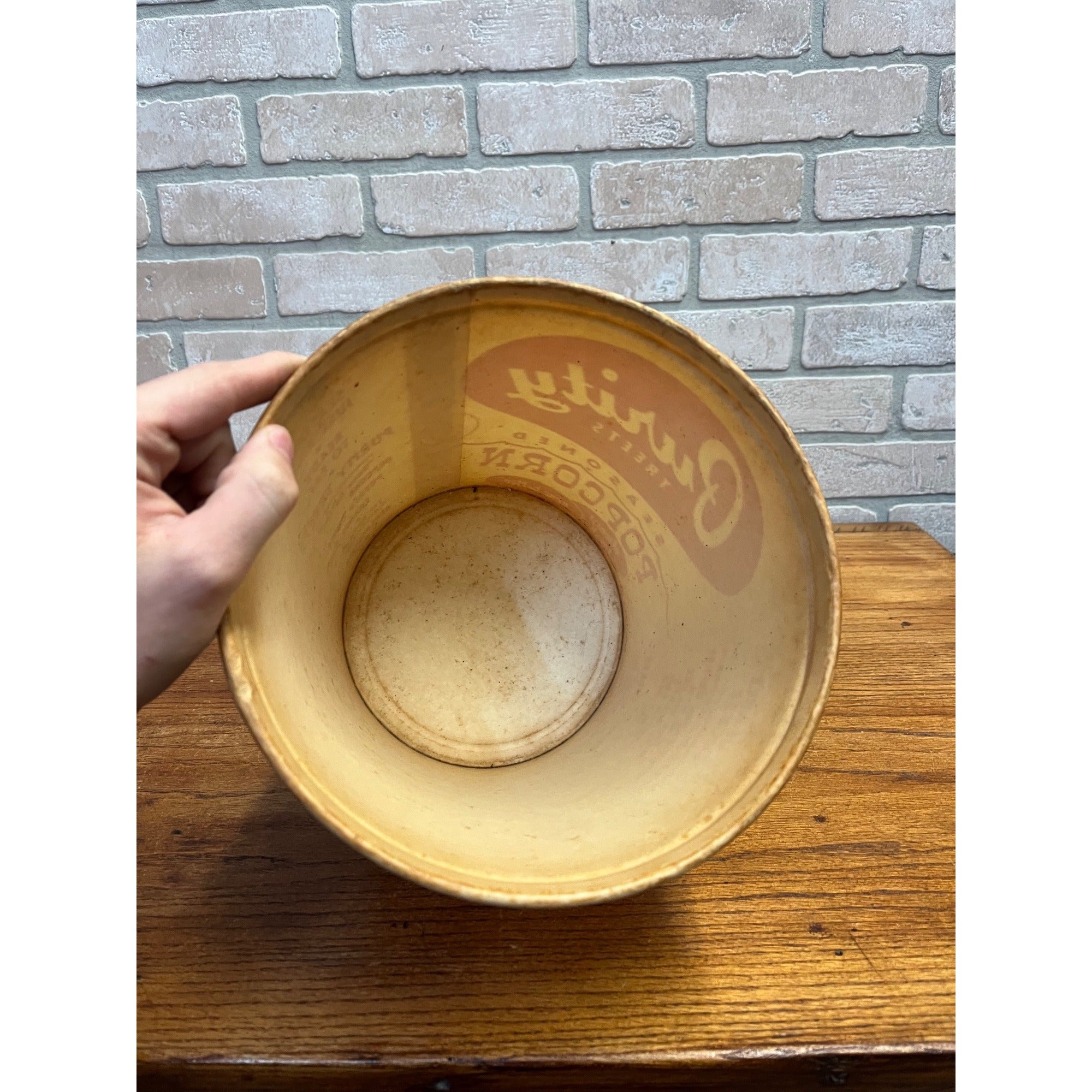 Vintage 1950s Purity Treats Seasoned Popcorn Advertising Paper Tub Butler Wis