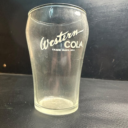 Vintage Western Cola White ACL Soda Fountain Glass Drinking Cup