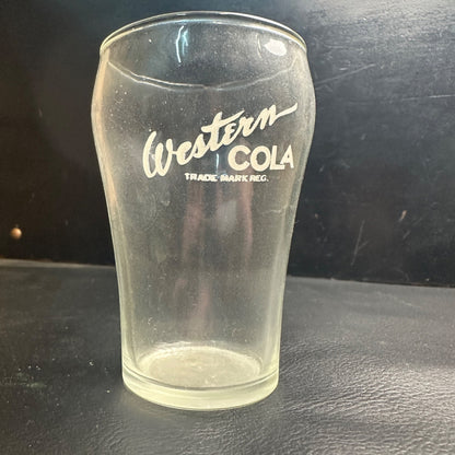 Vintage Western Cola White ACL Soda Fountain Glass Drinking Cup