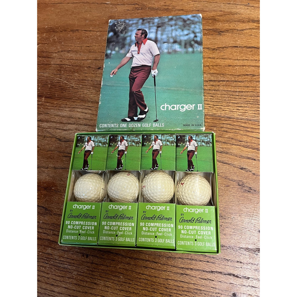 Vintage Complete Box Arnold Palmer Charger II Golf Balls NOS Dozen Set