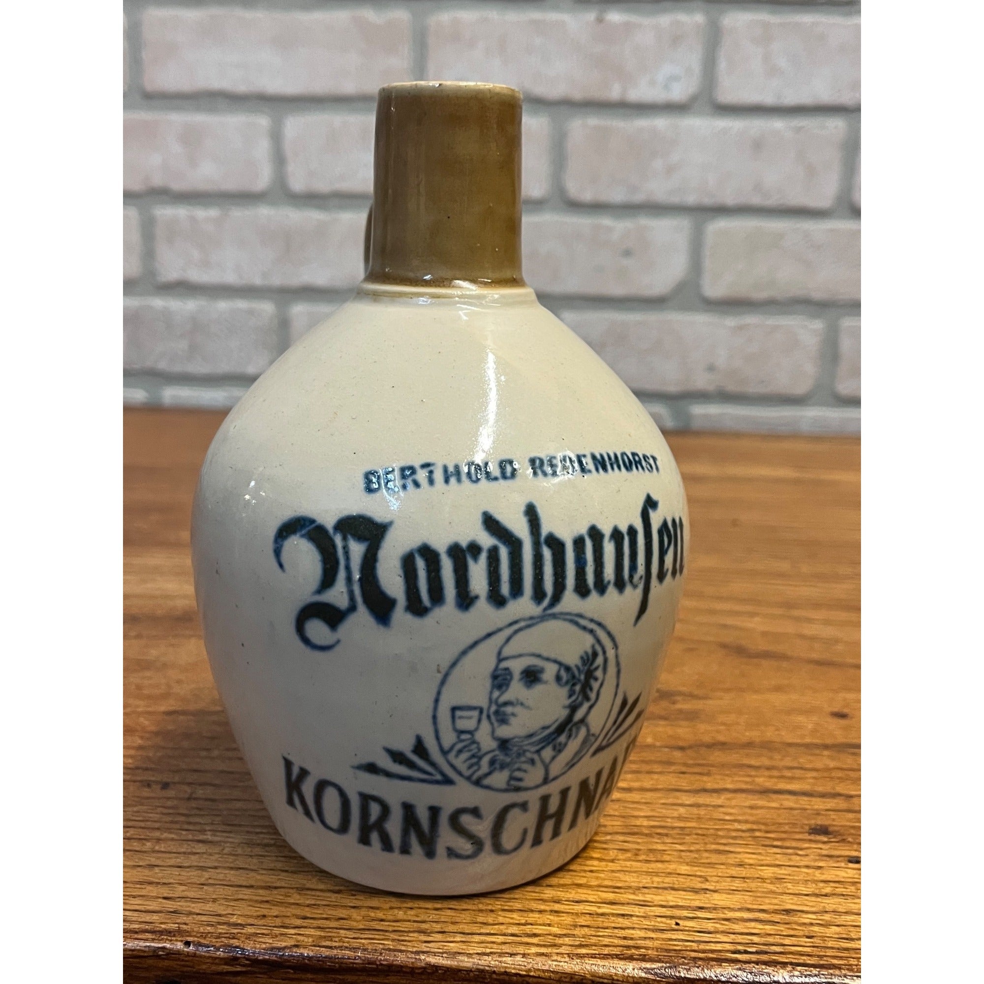 Vintage Berthold Rebenhorst Nordhausen Kornschnapps Stoneware Jug with Handle