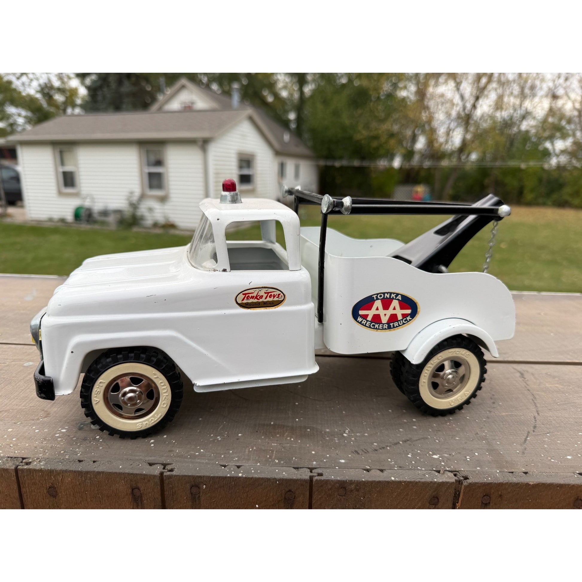 Vintage Tonka AA Wrecker Tow Truck Pressed Steel Toy