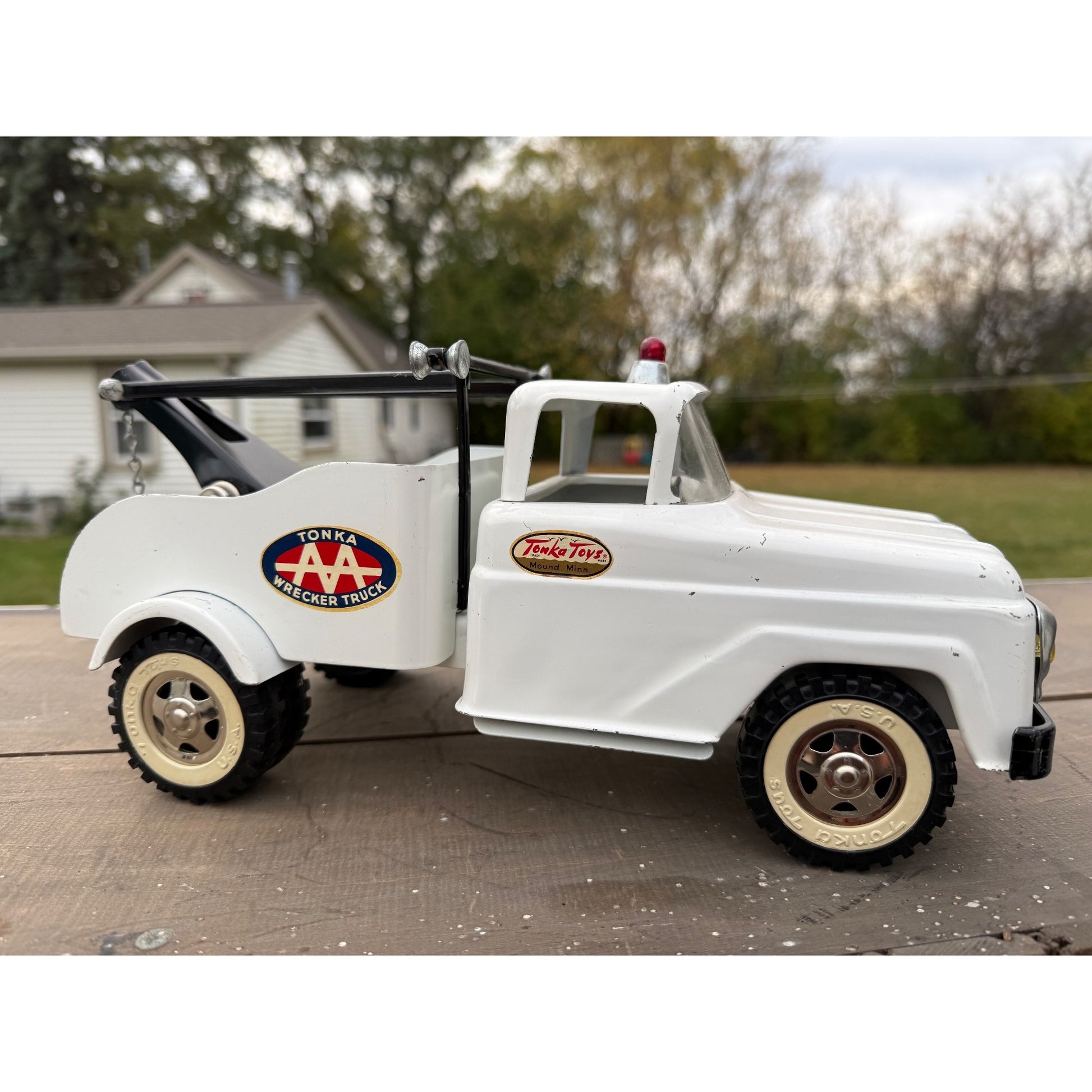 Vintage Tonka AA Wrecker Tow Truck Pressed Steel Toy