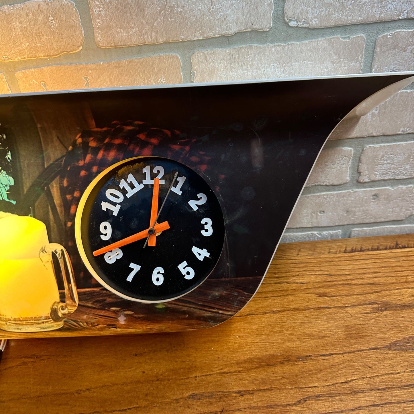 Vintage 1970s It's Miller Time Lighted Advertising Bar Clock Sign Winter Scene High Life