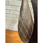 Vintage Hand-Carved Hardwood Stylized Bird Sculpture Poised on Branch Balinese MCM